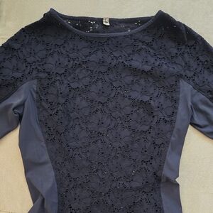 High Crotched Fitted Top Navy Small